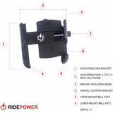 RIDEPOWER 0636-0568 RPMTLMOUNTLG15 Phone Holder and Mount Phone Holder - Large - 1-1/2" Handlebar Mount