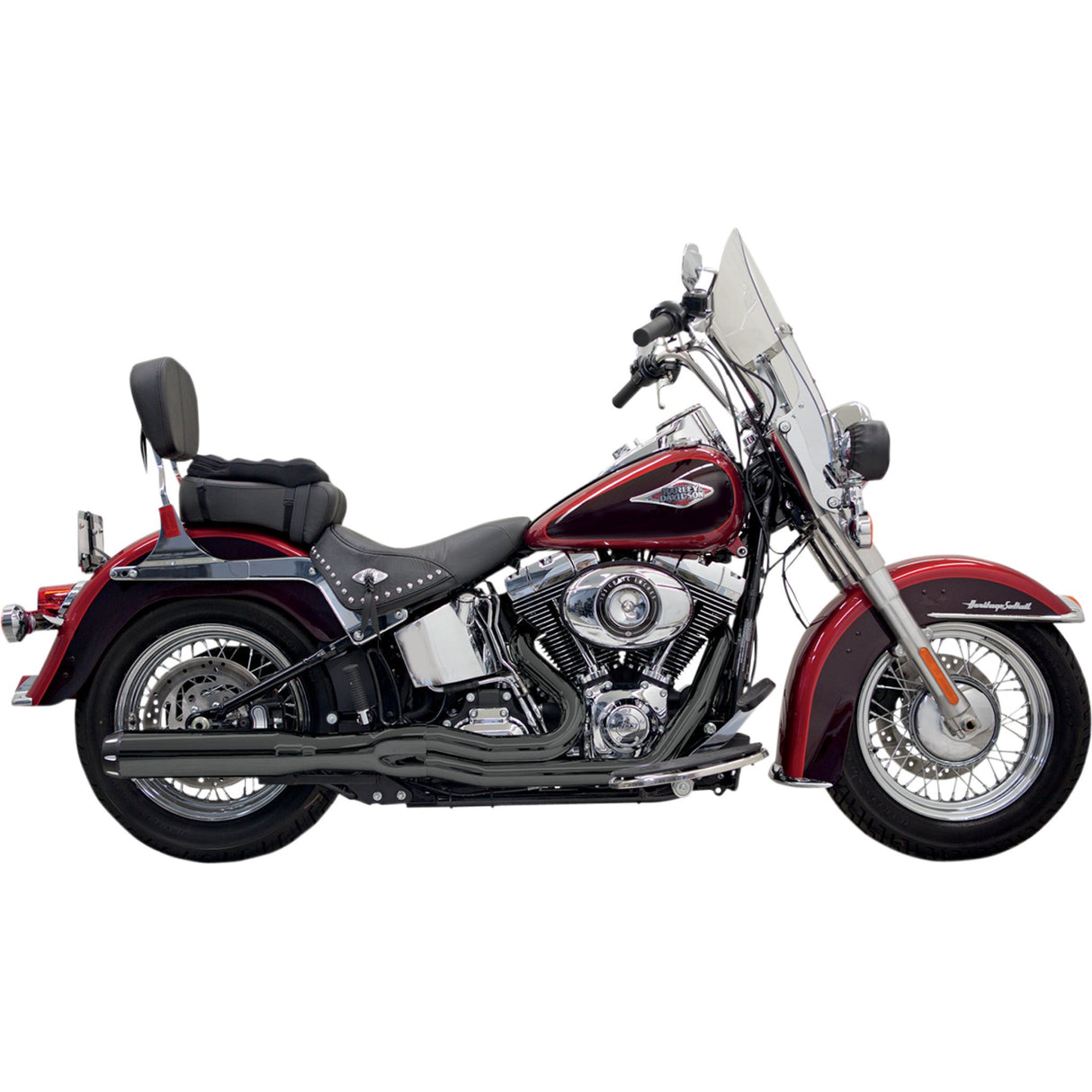 Bassani Xhaust Road Rage II B1 Power 2-Into-1 Exhaust System - 1S18RB For Harley Softail 1986-2017