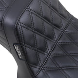 LePera Tailwhip Seat Double Diamond Black - L-588DD For Harley Dyna 1982-1994