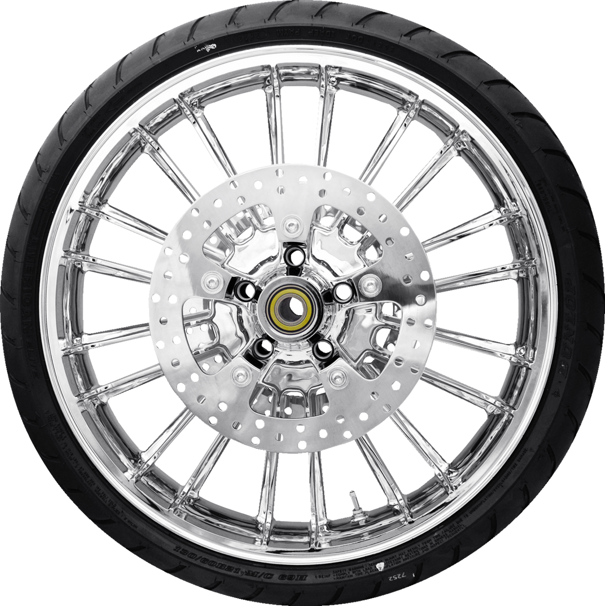 Atlantic Front Wheel - Chrome (21") | Rotors (11.8") | Dunlop Tire (130/60B21) - 0335-0014