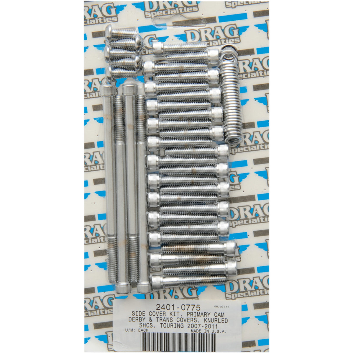 DRAG SPECIALTIES 2401-0775 Primary/Transmission Side Cover/Derby Cover Bolt Set Bolt Kit - Primary/Transmission Side Cover/Derby Cover - Knurled - Touring