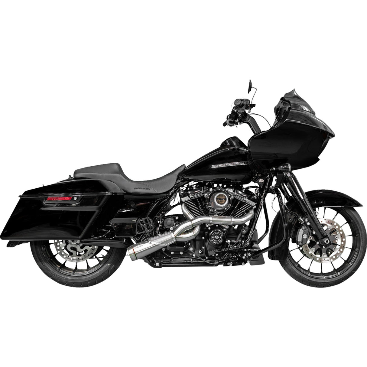 Trask 2-Into-1 Big Sexy Exhaust System Brushed Stainless Steel - TM-5110 For Harley Touring 2017-2026