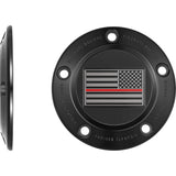 Figurati Designs Timing Cover 5 Hole Red Line American Flag Black - FD75-TC-5H-BLK For Harley Motorcycles 1999-2017