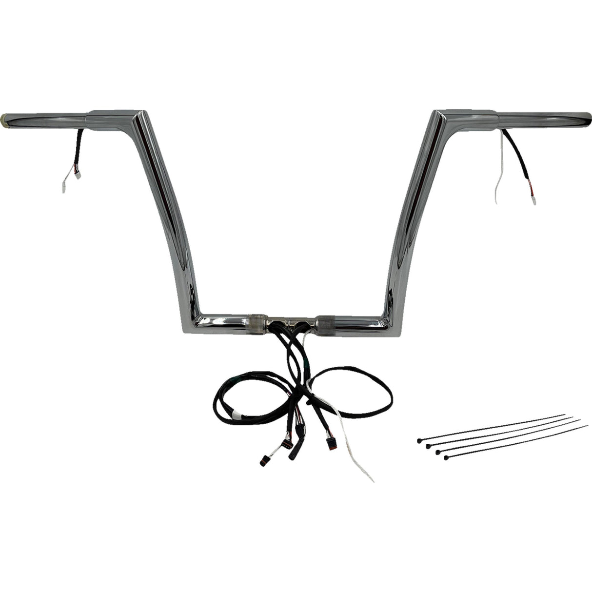 FAT Baggers INC. EZ Install Wired 1-1/4" Flat Top Handlebar Kit 12" Chrome - 702912 For Harley Road Glide 2016-2025