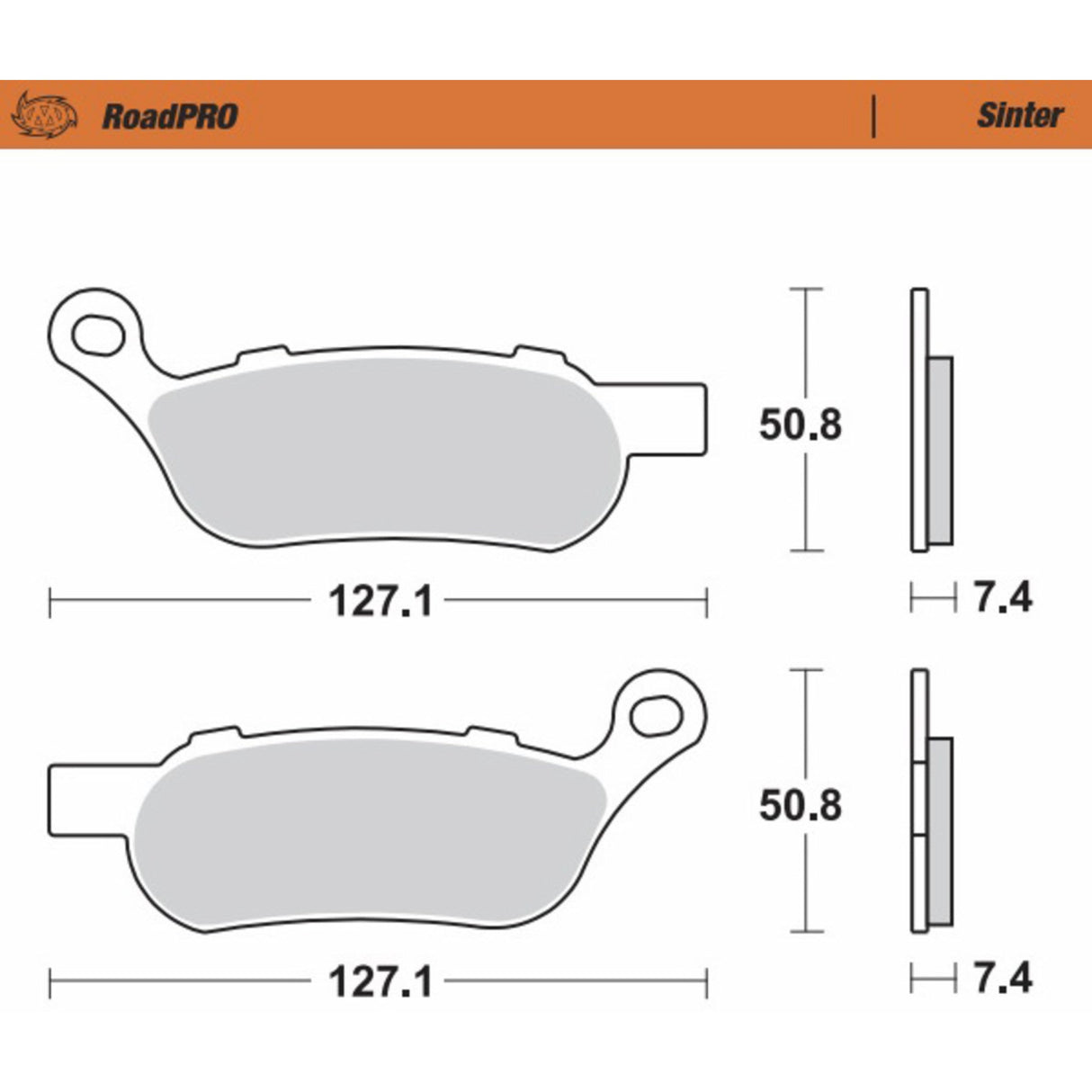 Moto-Master RoadPro Sintered Metal Brake Pads Sintered Series - 412102-PU For Harley Motorcycles 2008-2017