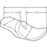 DRAG SPECIALTIES 0801-1075 Low Profile Touring Seat Low Touring Seat - Mild Stitched - Razorback Tanks - FL '10-'23