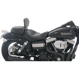 Mustang Wide Solo Seat With Removable Backrest With Backrest Vintage Black Smooth - 79358 For Harley Motorcycles 2006-2017