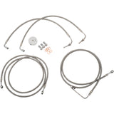 LA CHOPPERS 1741-3929 LA-8050B13 Stainless Steel Brake Line Kit Brake Lines - 12" - 14" Ape Hanger Handlebars - Stainless Steel