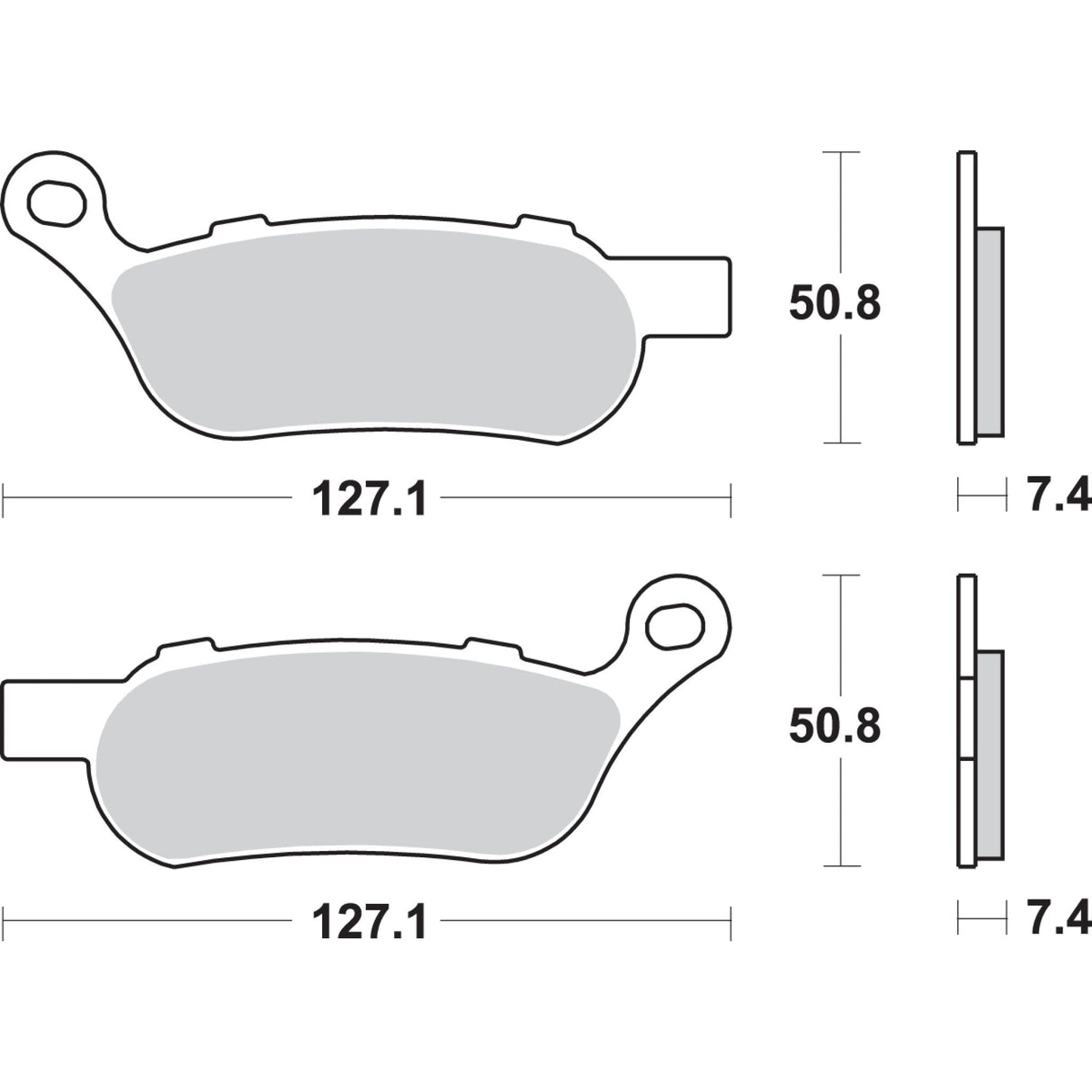SBS Sintered Metal Harley Buell Brake Pads - 854H.LS For Harley Motorcycles 2008-2017