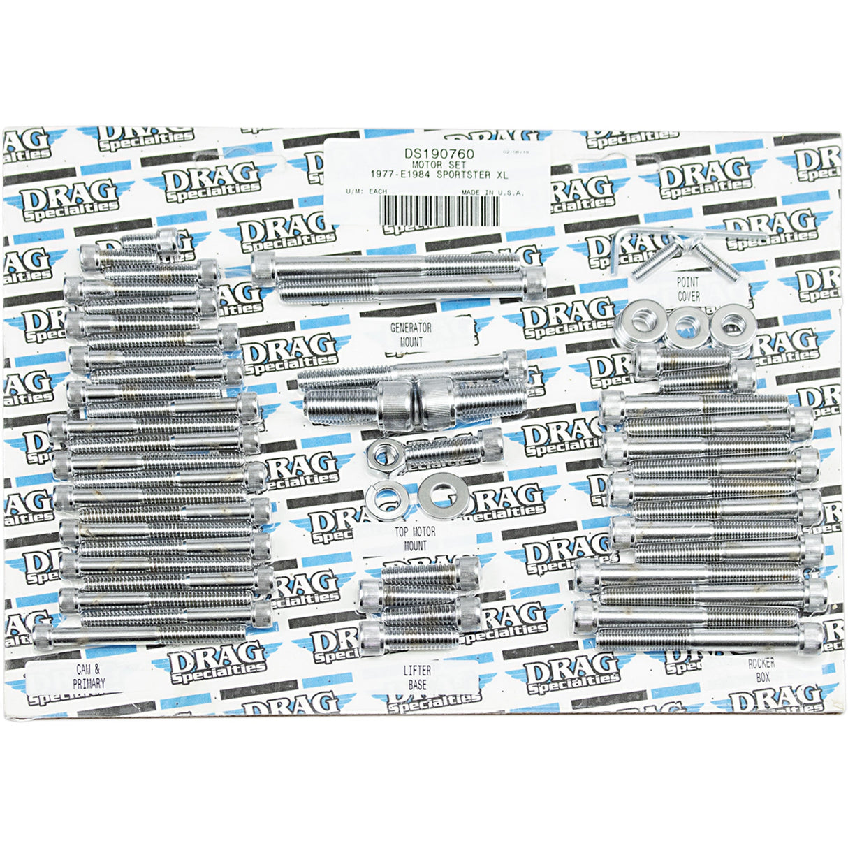 DRAG SPECIALTIES DS-190760 Motor Bolt Set Bolts - Motor - Socket-Head - XL