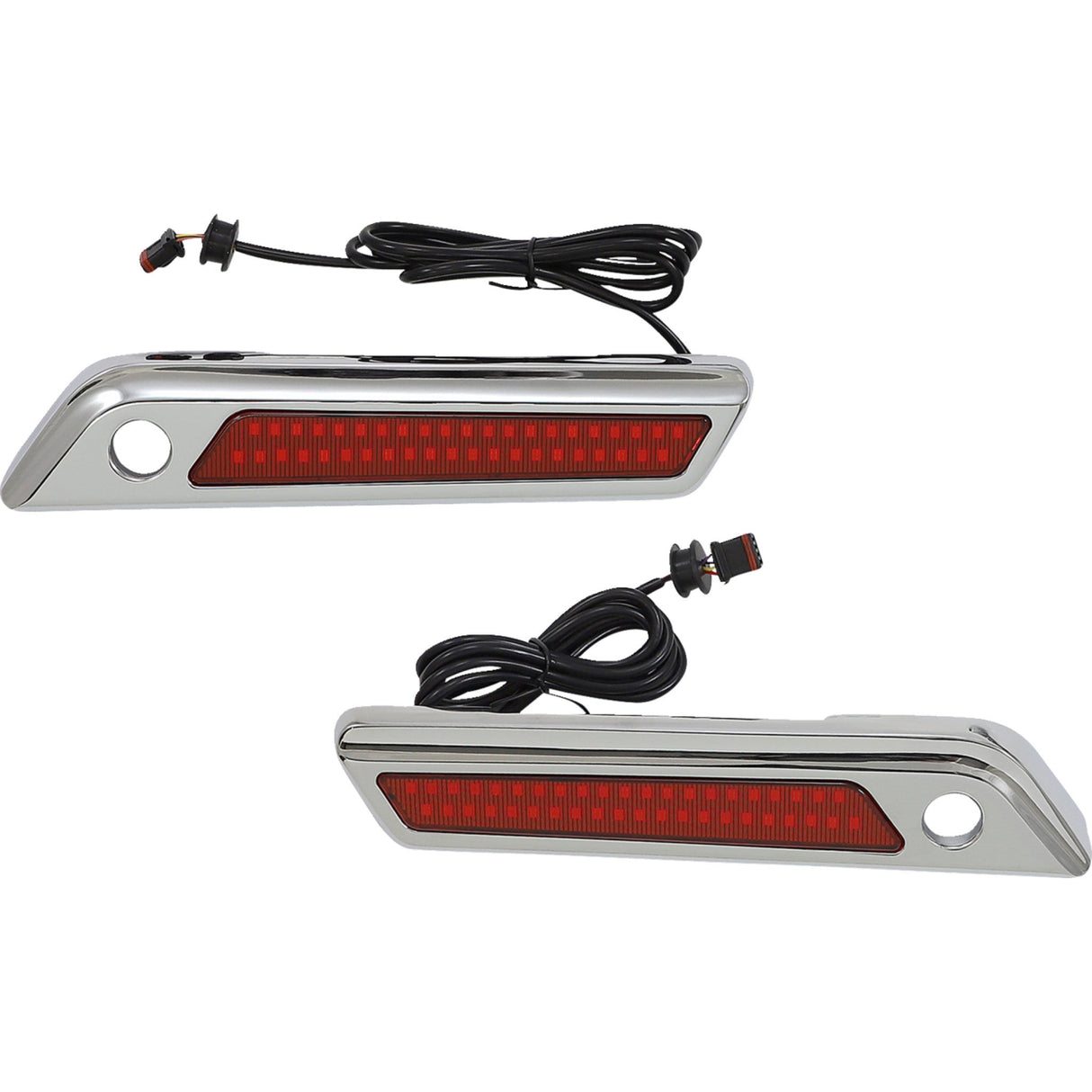 CUSTOM DYNAMICS 2040-2872 CD-SBL-DC4-RC Saddlebag Latch Dual Color Accent Lights - Red - Chrome