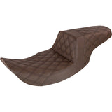 Saddlemen Step-Up Seat — Full Lattice Stitch Brown - 897-06-175BR For Harley Touring 1997-2007
