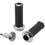 BILTWELL 0630-2321 6604-105-01 Alumicore Grips Grips - Alumicore - Dual Cable - Chrome