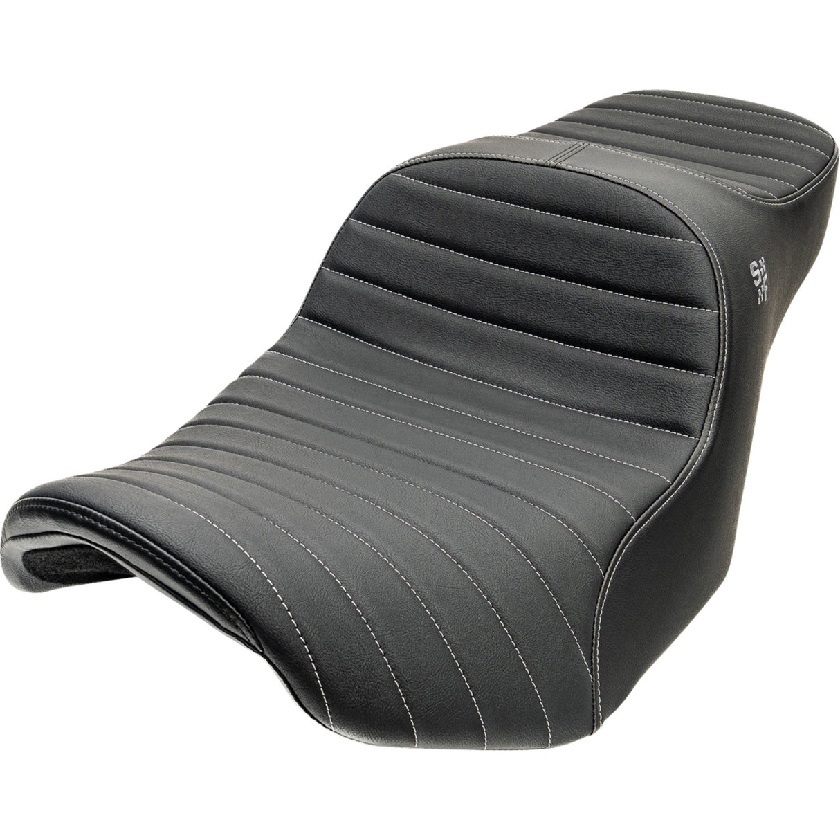 Slyfox Chariot Seat Silver Classic Stitch Silver Logo - 4723B For Harley Touring 2009-2025