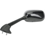EMGO 0640-0186 20-80554 Carbon Fiber Mirror Mirror - Side View - Black/Carbon Fiber - Rectangle - Left - Yamaha