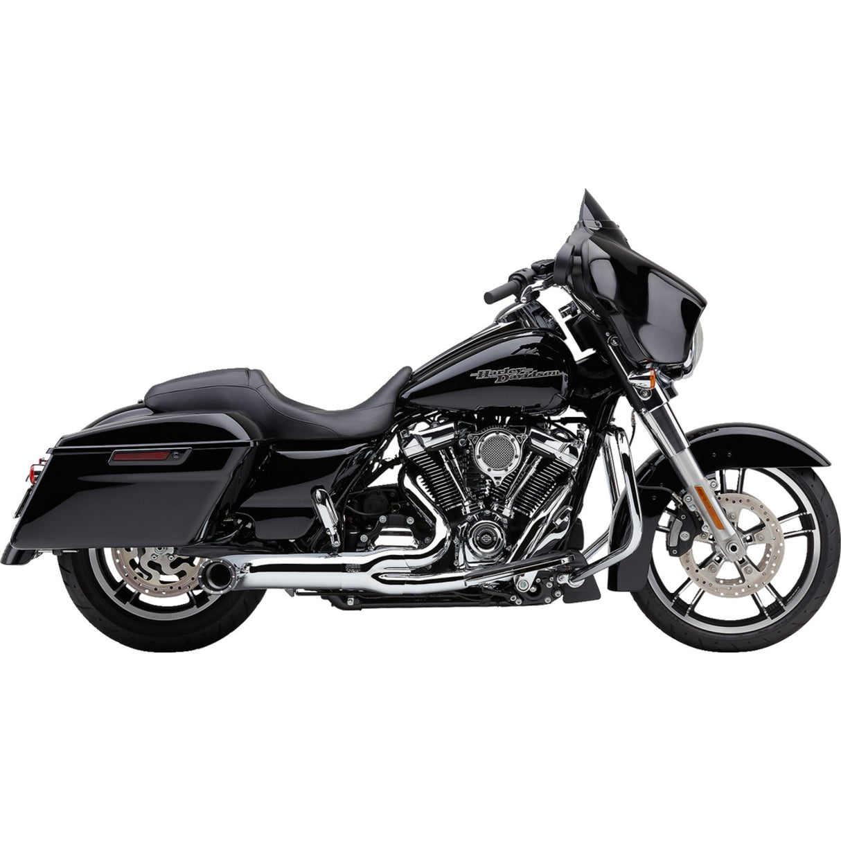 Cobra Turn Out 2-Into-1 Exhaust System Chrome - 6271-1 For Harley Touring 2017-2022