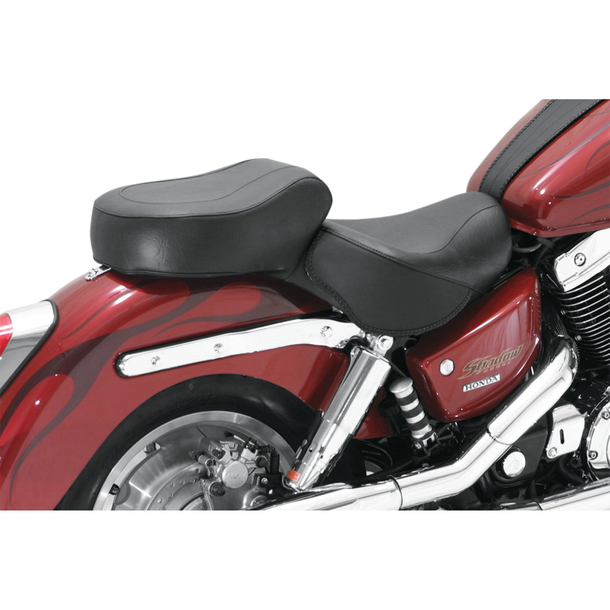 MUSTANG 0810-0282 75018 Vintage Wide Touring Seat Seat - Vintage - Wide - Touring - Without Driver Backrest - One-Piece - Smooth - Black - VT1100