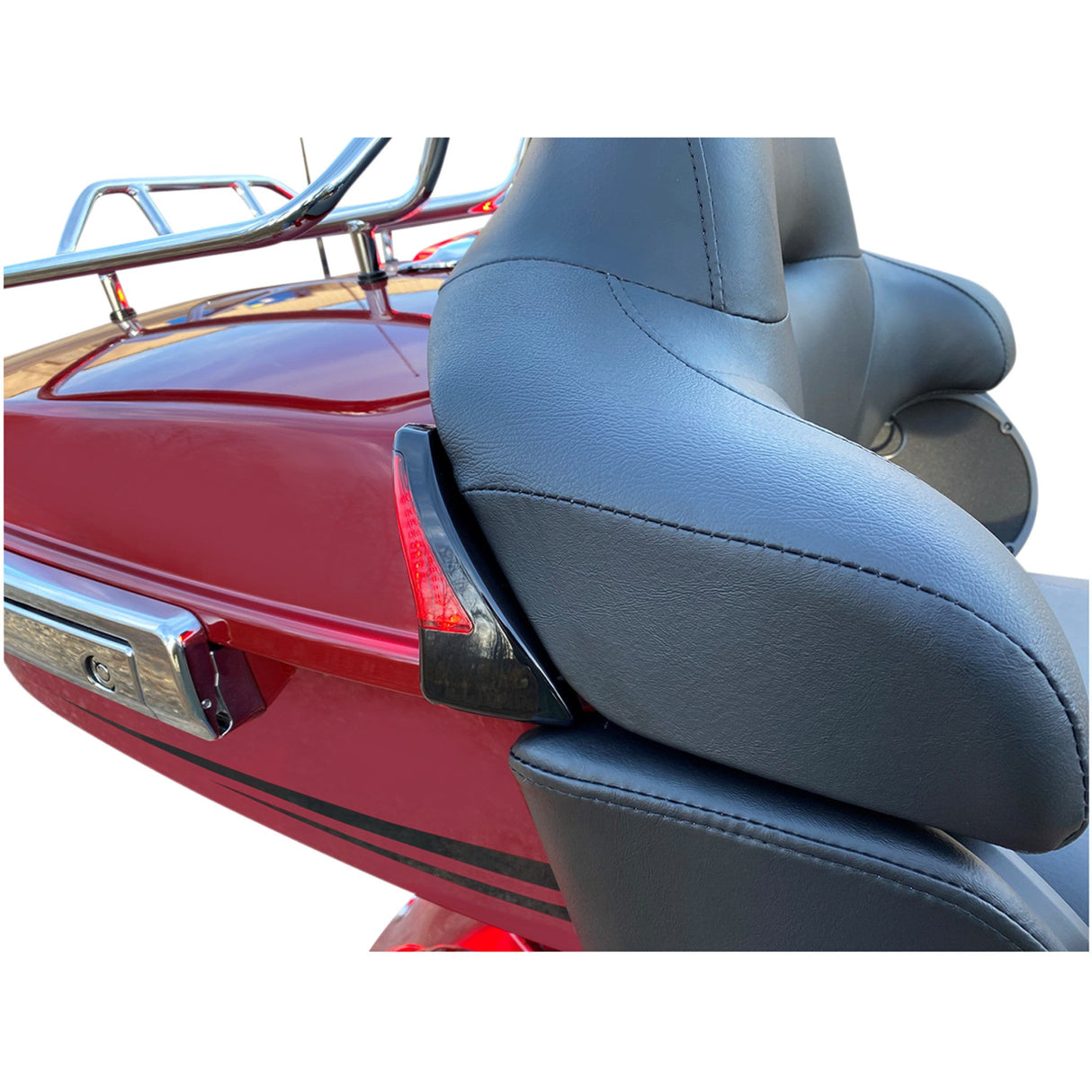 CUSTOM DYNAMICS 2040-2540 CD-TPBR-14-RB Sequential Tour Pak Seat Back Rest LED Lights - Black/Red - FLH