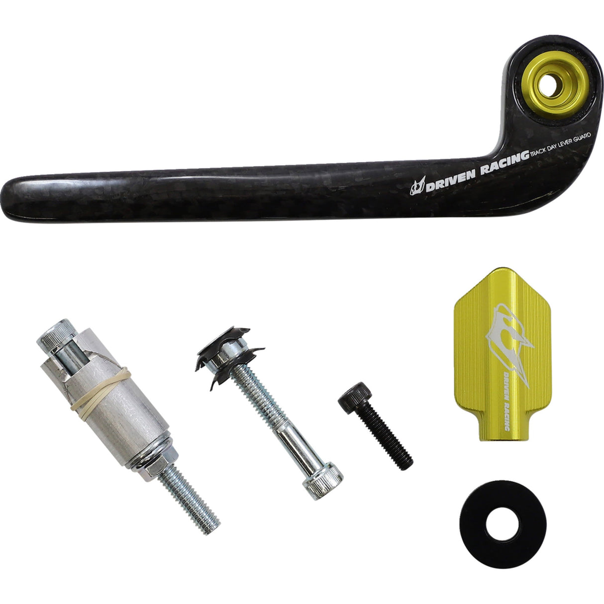 DRIVEN RACING 0615-0374 DCTDLG-2-GD Trackday Lever Guard Lever Guard - Carbon Fiber - Clutch - Gold