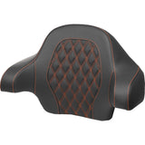 Saddlemen Tour Pak® Backrest Pad Lattice Stitch Orange Stitch - 814-07-15003 For Harley Touring 2014-2026
