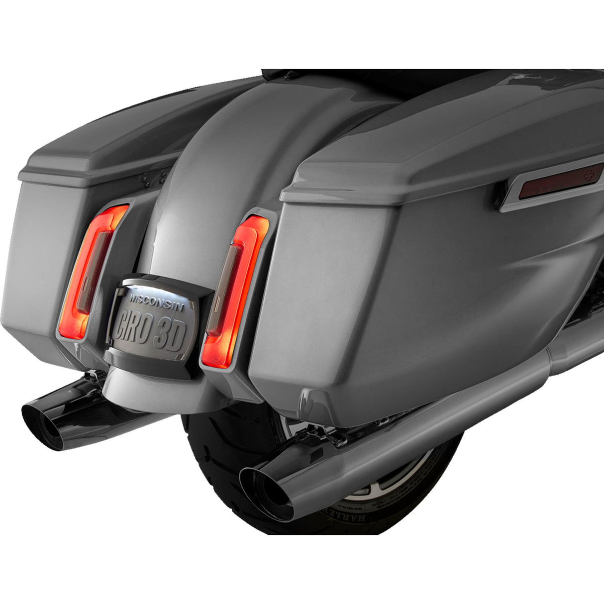 Ciro License Plate Frame LED Curved Black - 40520 For Harley Touring 2009-2026