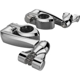CIRO 1624-0300 60004 Engine Guard Highway Peg Hingeless Mounting Clamp Kit Pinless Clamp - Chrome - 4" Extension
