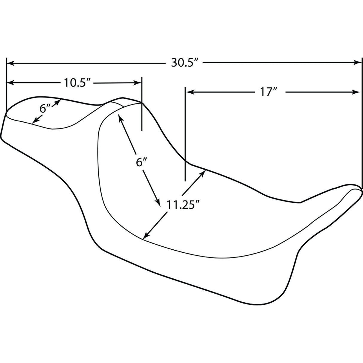 DRAG SPECIALTIES Extended Reach Predator III Seat - FL '08-'23