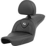 Saddlemen Roadsofa™ Carbon Fiber Seat With Backrest - 896-04-185BR For Harley Dyna 1996-2003