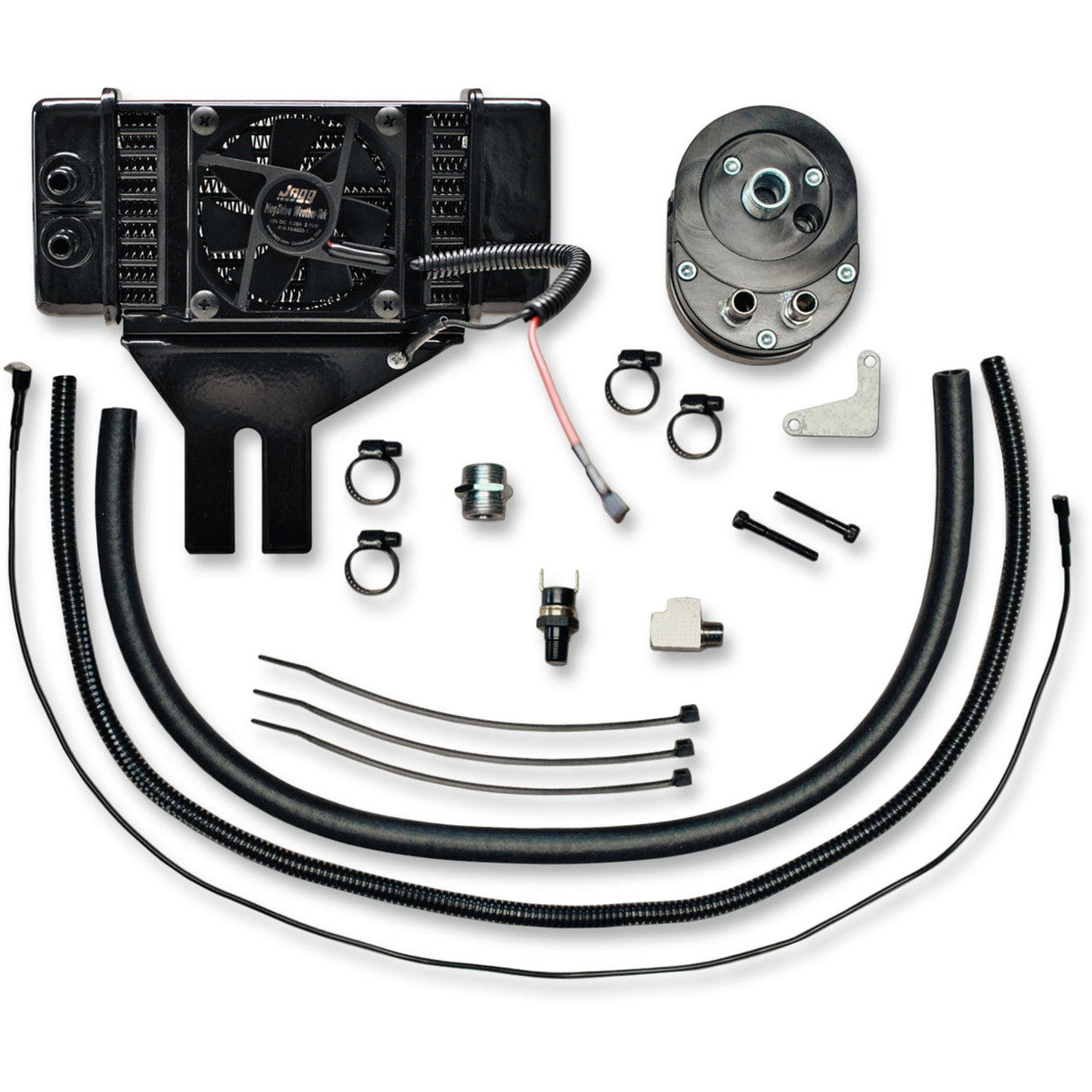JAGG OIL COOLERS 0713-0281 751-FP2500-0323 Low-Mount Fan-Assisted Oil Cooler Kit Fan-Assisted Oil Cooler Kit - Low Mount - Dyna