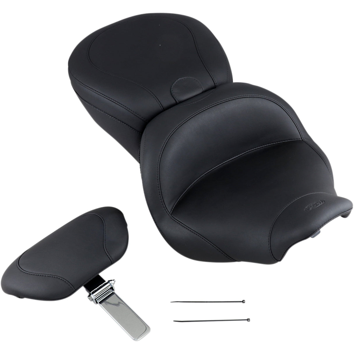 Mustang Lowdown™ 2-Up Seat Plain - 79672 For Harley Touring 1997-2007