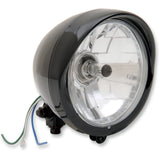 DRAG SPECIALTIES Diamond-Style Bottom-Mount 5-3/4" Headlight Assemblies Head Light with Visor - Clear Lens