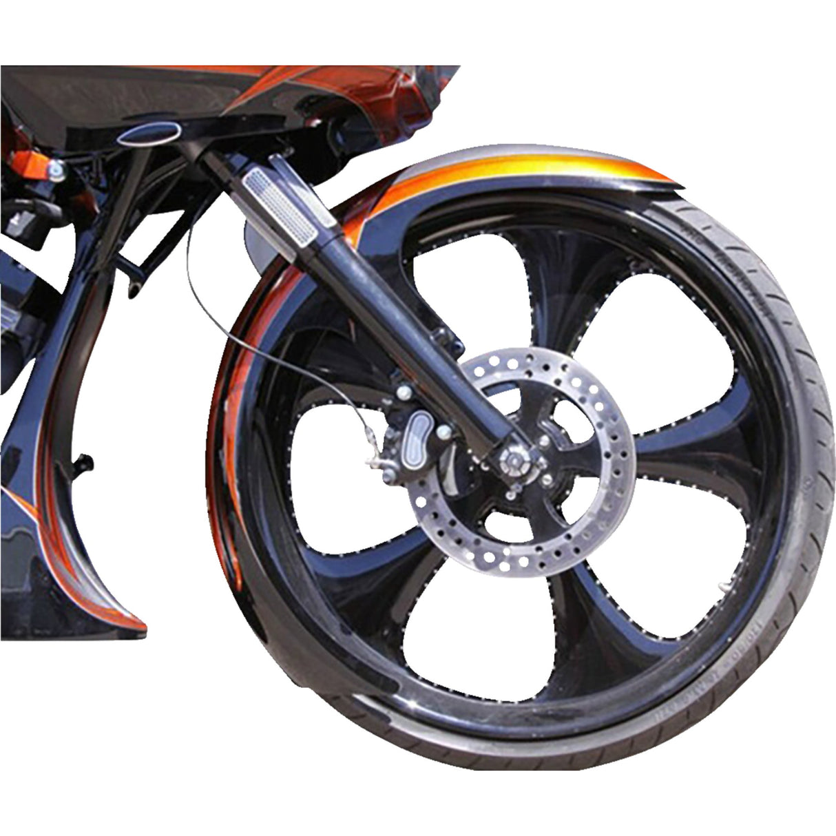 Paul Yaffe Bagger Nation DEI Steel 21", 23", 26" Fender 21" Wheel With Black Adapters - DEI21-13E-B For Harley Motorcycles 1965-2013