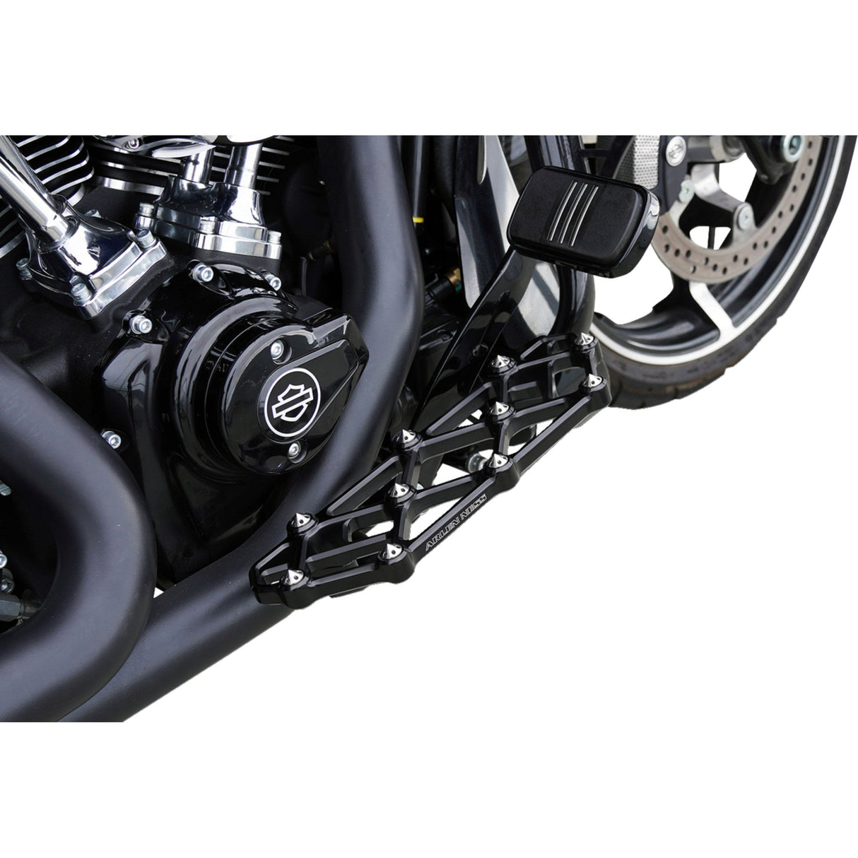 Arlen Ness Diamond Floorboards Driver Black - 410-053 For Harley Motorcycles 1982-2026