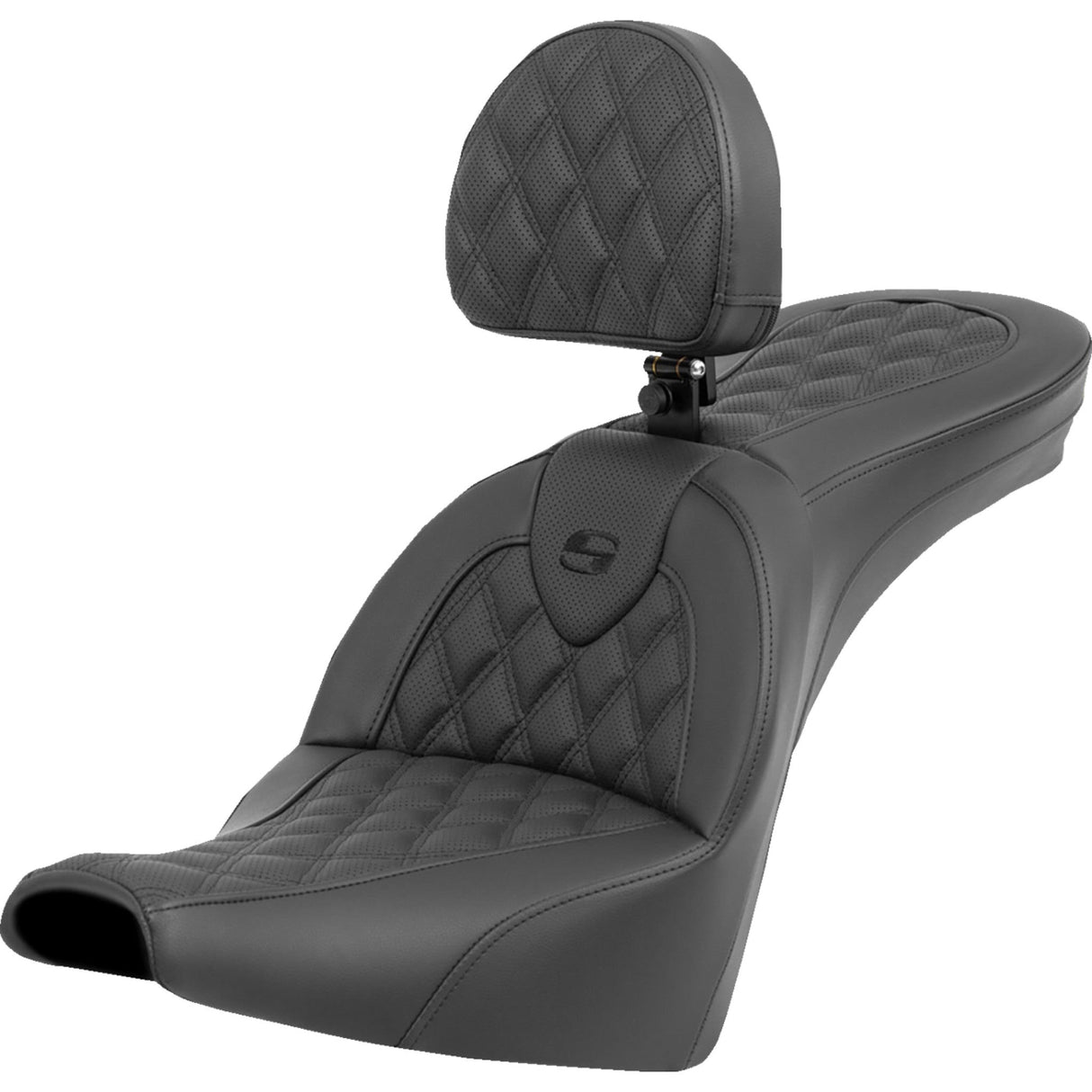Saddlemen Roadsofa™ Lattice Stitch Seat With Backrest - 818-30-182BR For Harley Softail 2018-2025
