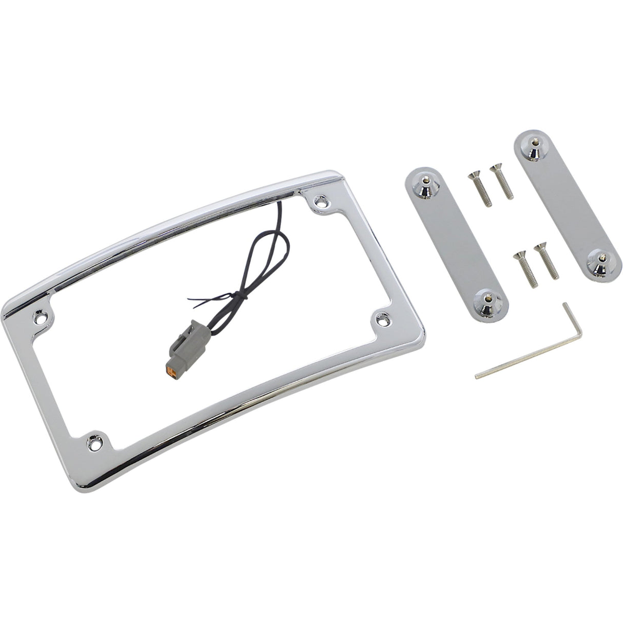 Custom Dynamics Radius LED License Plate Frame For CVO™ LED Chrome - LPF-RAD-CVO-C For Harley Touring 2014-2022