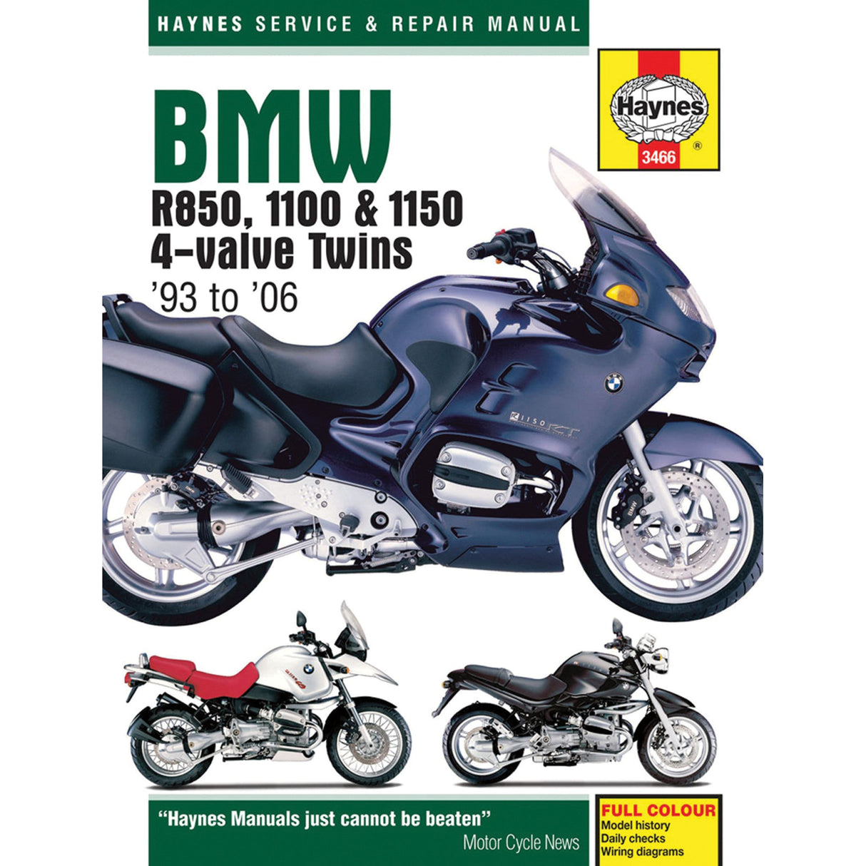 HAYNES HM-3466 M3466 Motorcycle Repair Manual — BMW, Motorcycle Manual - BMW 4-Valve Twin