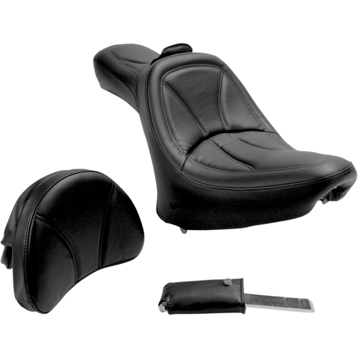 Saddlemen King 2-Up Seat With Backrest FL FX For Harley Softail 2000-2006