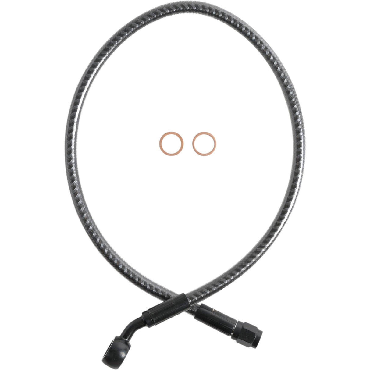 Magnum Shielding Karbonfibr Upper Brake Line Front 3/8" 35° 21" Karbonfibr - 77121 For Harley Dyna / Touring / Road Glide / Sportster 2008-2013