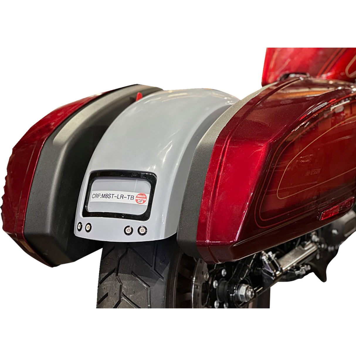 Paul Yaffe Bagger Nation The Fix Custom Rear Fender Black Frame Plate Thunder Bolts - CRF-M8ST-LR-TB-B For Harley Softail Low Rider 2020-2023