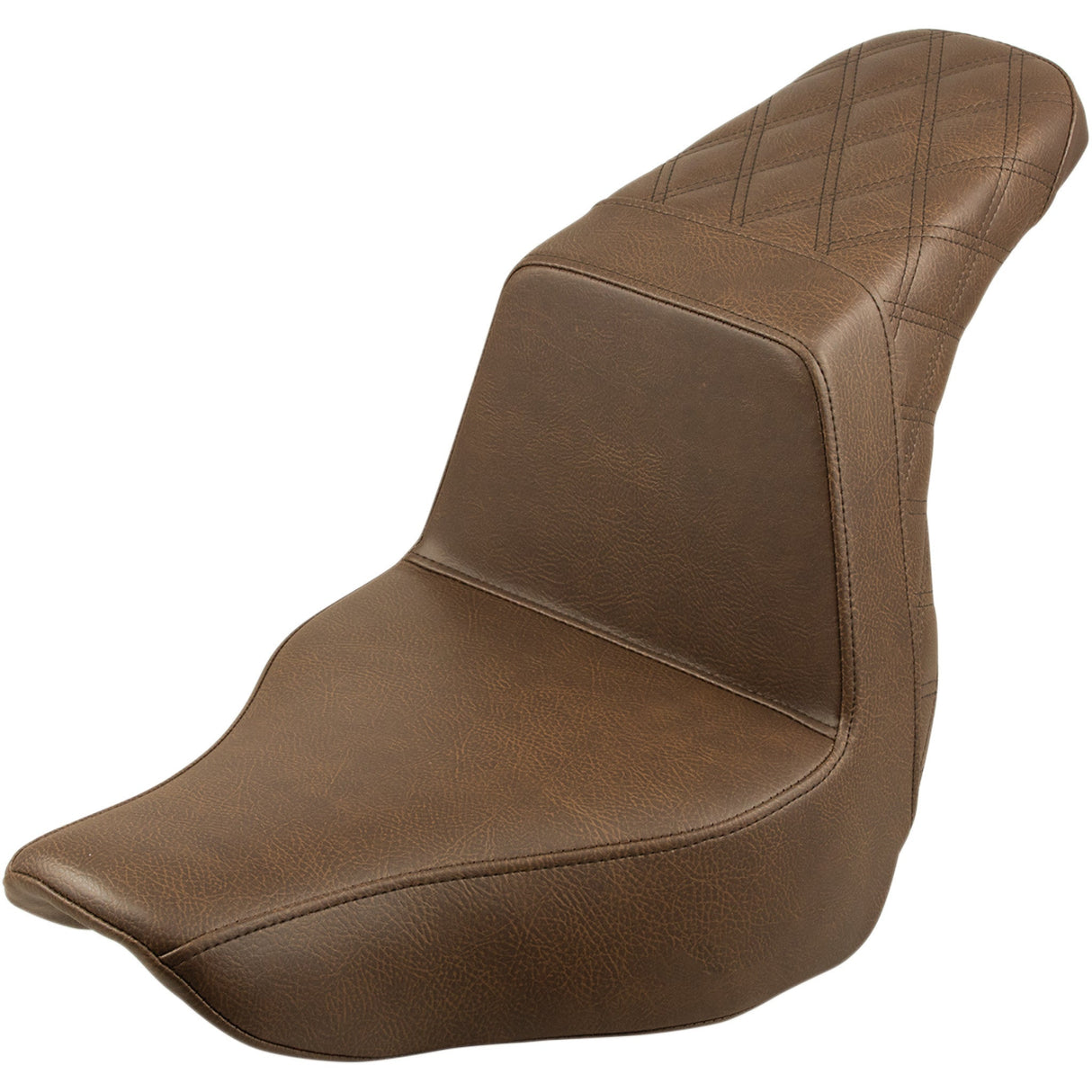 Saddlemen Step-Up Seat — Rear Lattice Stitch Brown - 818-29-173BR For Harley Softail 2018-2026