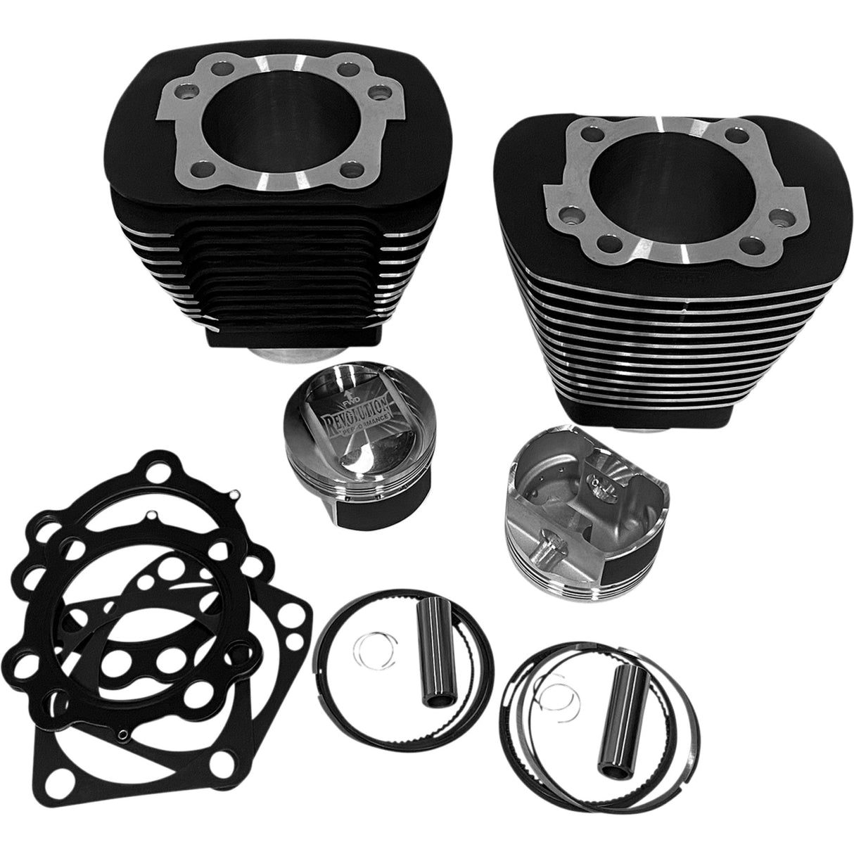 Revolution Performance, LLC Cylinder Kit 92" Big Bore Black With Highlighted Fins Evolution Big Twin - RP201-220W For Harley Motorcycles 1984-1999