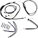 Burly Brand Complete Black Vinyl Handlebar Cable Line Kit For Ape Hangers 14" - B30-1107 For Harley Sportster 2014-2022