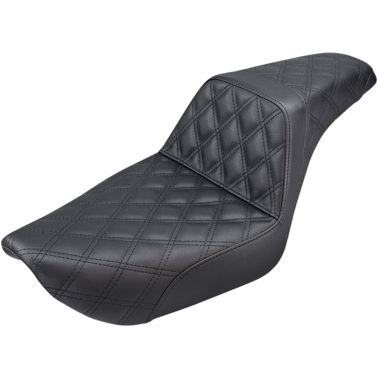 Saddlemen Step-Up Seat — Full Lattice Stitch Black Dyna - 896-04-175 For Harley Dyna 1996-2003