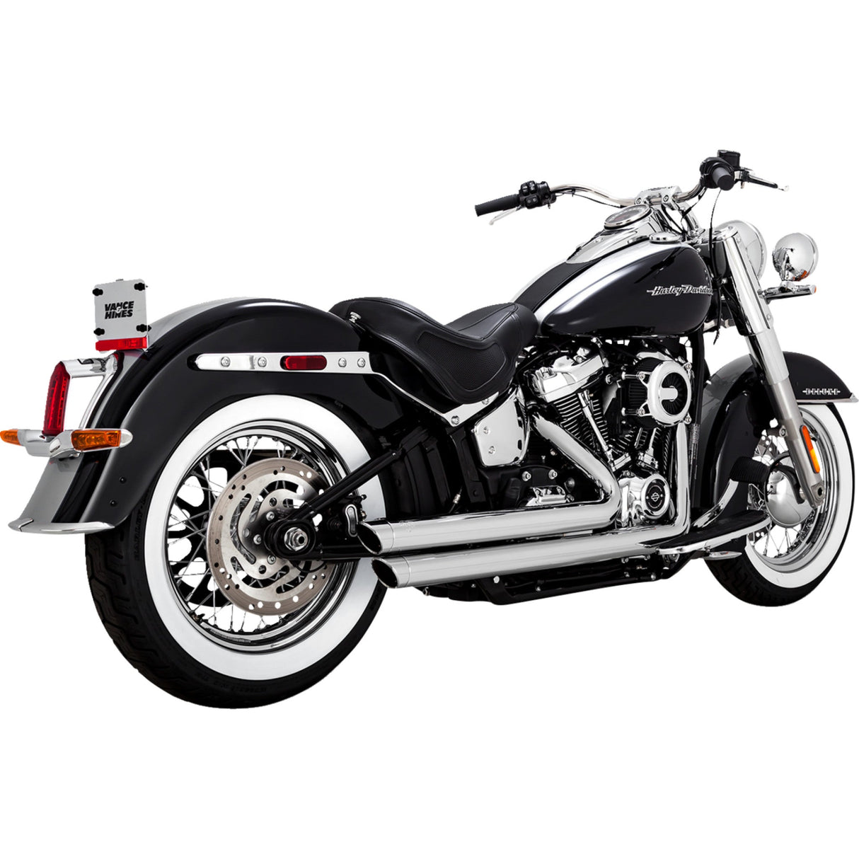 Vance & Hines Big Shots Staggered 2-Into-2 Exhaust System Chrome - 17341 For Harley Softail 2018-2024