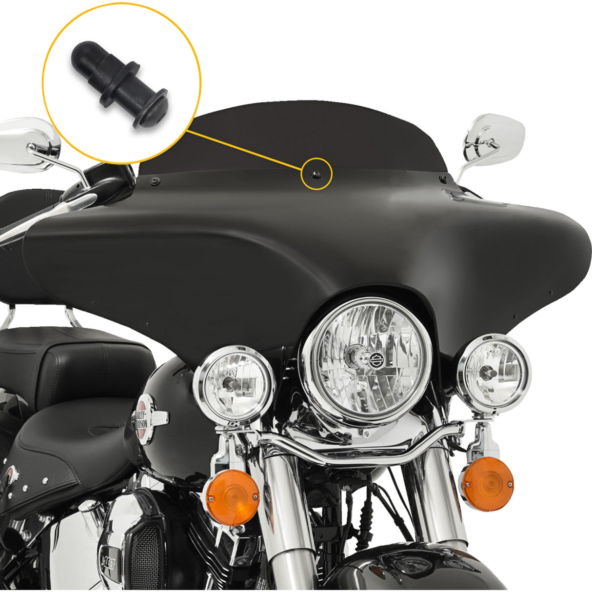 MEMPHIS SHADES 2350-0621 MSC1014 Batwing Windshield Screw Set Screw Set - Batwing - Black