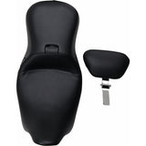 LePera Outcast Seat 2-Up With Backrest Smooth Black - LK-997BR For Harley Touring 2008-2023