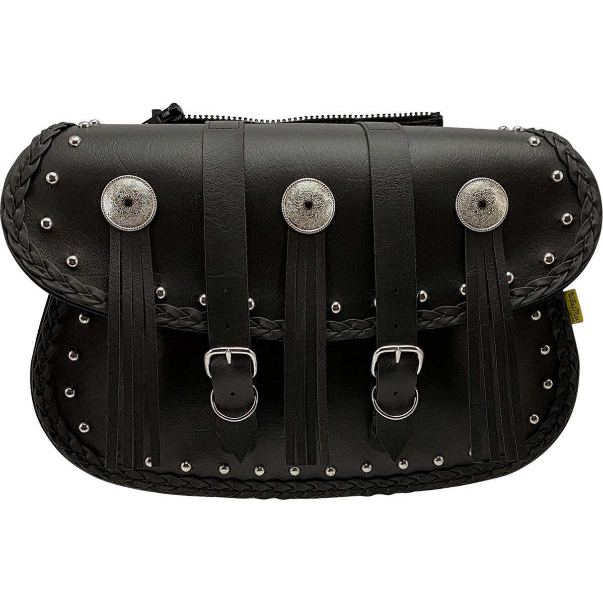 WILLIE & MAX LUGGAGE 3501-0130 58320-00 Warrior Saddlebags Warrior Saddlebag - Black - Studded - Black