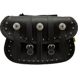 WILLIE & MAX LUGGAGE 3501-0130 58320-00 Warrior Saddlebags Warrior Saddlebag - Black - Studded - Black