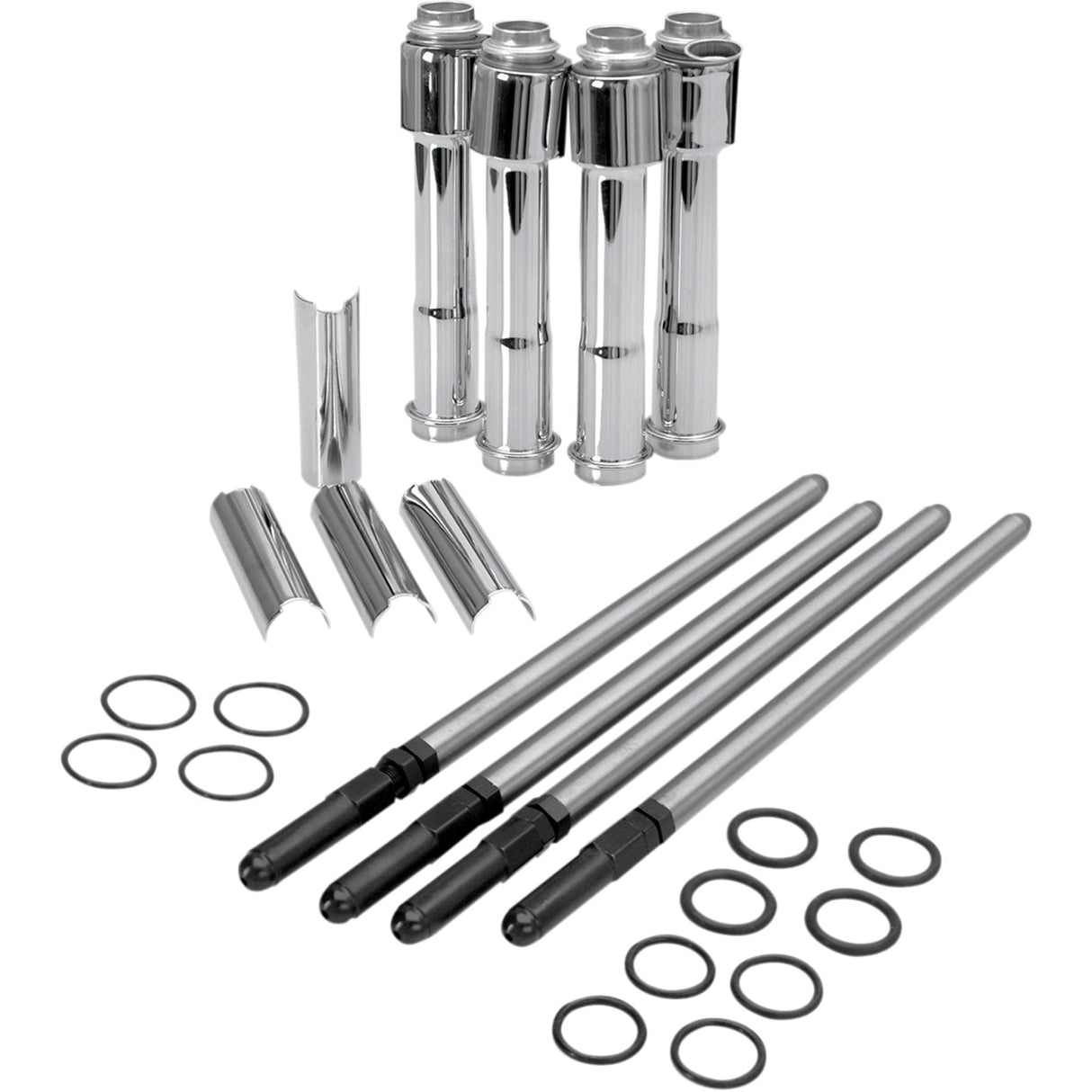 S&S Cycle Adjustable Pushrod Cover Kit With Chrome Covers - 930-0024 For Harley Sportster 2004-2020