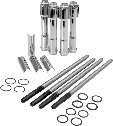 Adjustable Pushrod Cover Kit with Chrome Covers